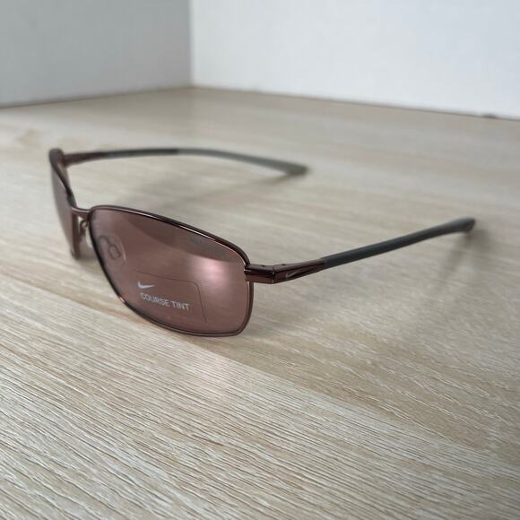 NWOT Nike Pivot Six E EV1092 220 Sunglasses Bronze Frame Nike Course WITH FLAW - Picture 3 of 10